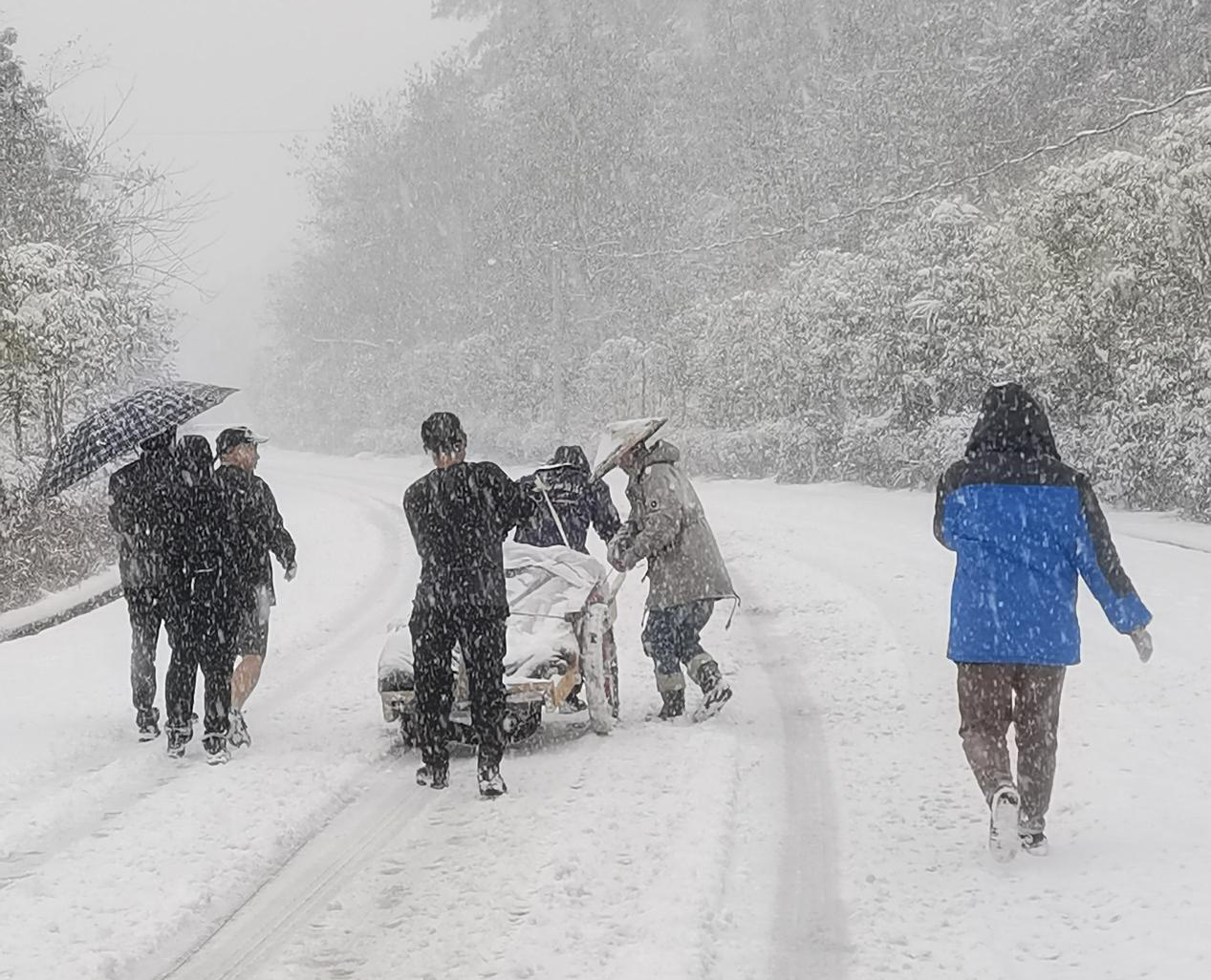 风雪中奔跑17公里 退役军人为生命“护航”