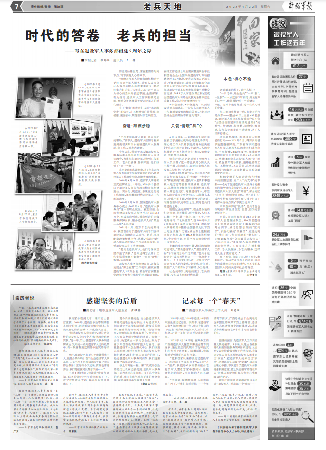 退役军人事务部组建5周年丨时代的答卷 老兵的担当